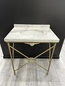 Limited Edition: Marble and Gold Console Vanity — Ultimate Granite and Stone Gallery