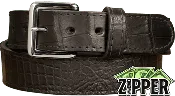 Black American Alligator Money Belt With 25" Zipper 1.50" Wide