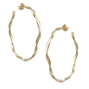 Art Deco Hoop Earrings | Gold-filled Satin Finish