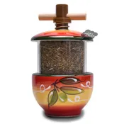 Ceramic Herb Mill - Loaded with genuine Herbes de Provence - Olives red | Terres & Couleur