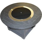 20" Round Black Glass Burner Cover