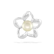 14K White Gold Floating Plumeria Pendant