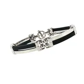 14 Karat White Gold Rubber Link Men's Bracelet