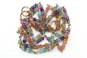 Bracelet - 14k gold, Mixed gemstones