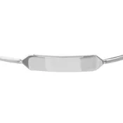 14K White Gold Engravable ID Open Cuff Bangle
