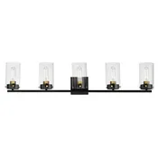 Maxim Five Light Bath Vanity in Black / Satin Brass from the Pinn collection - 12405CLBKSBR