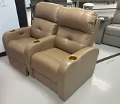 2 Piece Leather Theater Seating with Motion - Floor Model