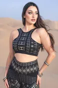 Alkimiya Rainah Bra Obsidian-Antique Silver