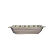 11X6X2 3/4 STONEWARE BAKING DISH-PLAID