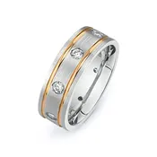 14K Two Tone Wedding Band  -PN00025