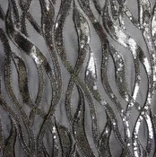 Admire Sequin Mesh – Silver / Black