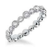 14k Gold 0.90Ct Round Diamond Eternity Band with 20 Diamonds, Available in White and Yellow Gold