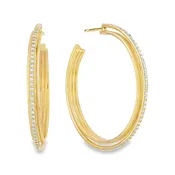 14K Gold 40mm Kinetic Diamond Hoops