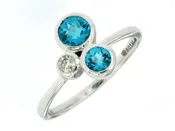 14K White Gold and Blue Topaz Fashion Ring