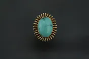 10k yellow gold vintage style Turquoise Ring — Stark Jewelers
