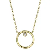 0.03Ct Diamond Bezel Circle Necklace Sc55021212