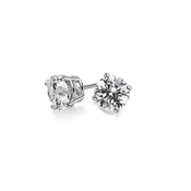 14k White Gold and Round Victor Corp. 1.00ct Diamond Stud Earrings