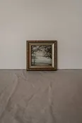 Antique Style Framed Art Print-Landscape-"The Lake House"