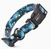 Biothane STARRY NIGHT / Fits 12"-19", 3/4" Wide / Printed Dog Collar with Quick Release Buckle