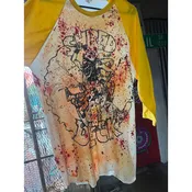 Yellow/White Splatter Baseball Shirt