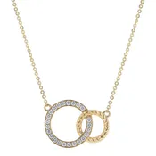 14K Yellow Gold 0.35 carat Diamonds Entwined Circles Necklace