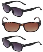 3 Pair of “The Intellect” Unisex Full Lens Reading Sunglasses Featuring Spring Hinges + UV400 Protection