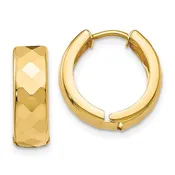 14k Faceted Hinged Hoop Earrings