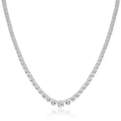 14KW Gold Graduated Diamond Tennis Necklace 10.57CT