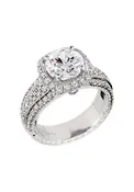 2.51ctw E VS2 round brilliant natural diamond in JKelege Platinum 1.58ctw diamond ring