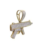 0.83ctw diamond Uzi gold pendant 10K