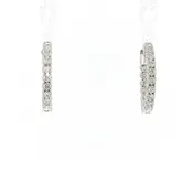 Classic Diamond Hoop Earrings in White Gold