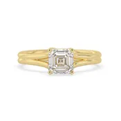 1.5 Carat Asscher Solitaire Split Shank Lab Grown Diamond Engagement Ring