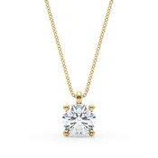 Round Brilliant Diamond Solitaire Necklace in Yellow Gold
