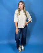 Autumn Breeze Oatmeal Mock Neck Knit Top