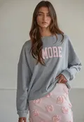 Amore Print Pullover - Grey