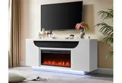 AILEEN WHITE 76″ ENT UNIT W/LED, SPEAKERS, CRYSTAL AND POP-UP DOORS