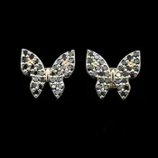 1.00ct. T.W. Black Diamond Butterfly Estate Earrings Rose Gold - J42795