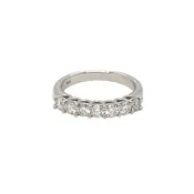 0.84 carat Seven Stone Diamond Half Eternity Band Ring 18K White Gold