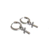 Cadfan Cz Cross Earrings