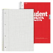 BRUNNEN Collegeblock DIN A4 kariert / liniert 80 Blatt 70gm² -  5 St. ECF/holzfrei Innenrand 4fach-Loch