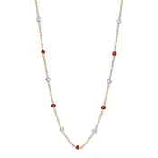 14K Gold Diamond & White Sapphire Station Necklace