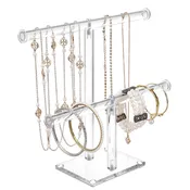 #1330 Acrylic 2 Tier T-Bar Necklace and Bracelet Display
