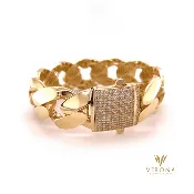 10Kt Gold Cubana Bangle