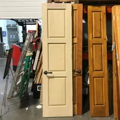 23.75"x 90"x 1.75" White Wased Distressed 3 Panel Interior Door