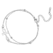 Ankh Anklet Silver 316L Stainless Steel Egyptian Style Cross Ankle Bracelet