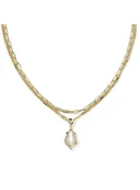 Adriana Scallop Frame Gold Multi Strand Necklace
