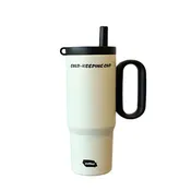 24 oz Insulated Tumbler with Handle & Straw | Stainless Steel Travel Mug