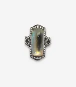 Blue Moonstone & Diamond Ring