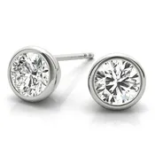 Bezel Diamond Stud Earring