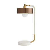 Aaron Lamp Antique Brass and White Marble